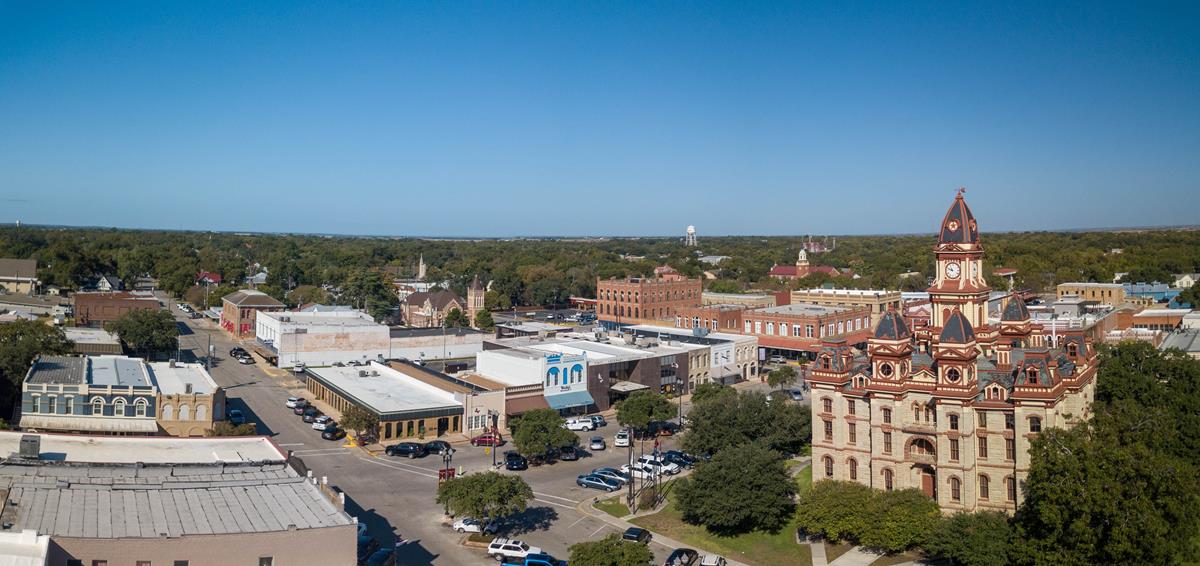 Downtown Lockhart aerial view

